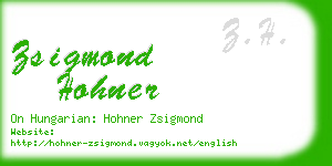 zsigmond hohner business card